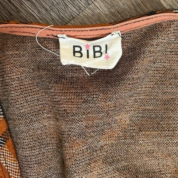 BiBi Colorful Plaid Cardigan Yellow Orange - Picture 5 of 5